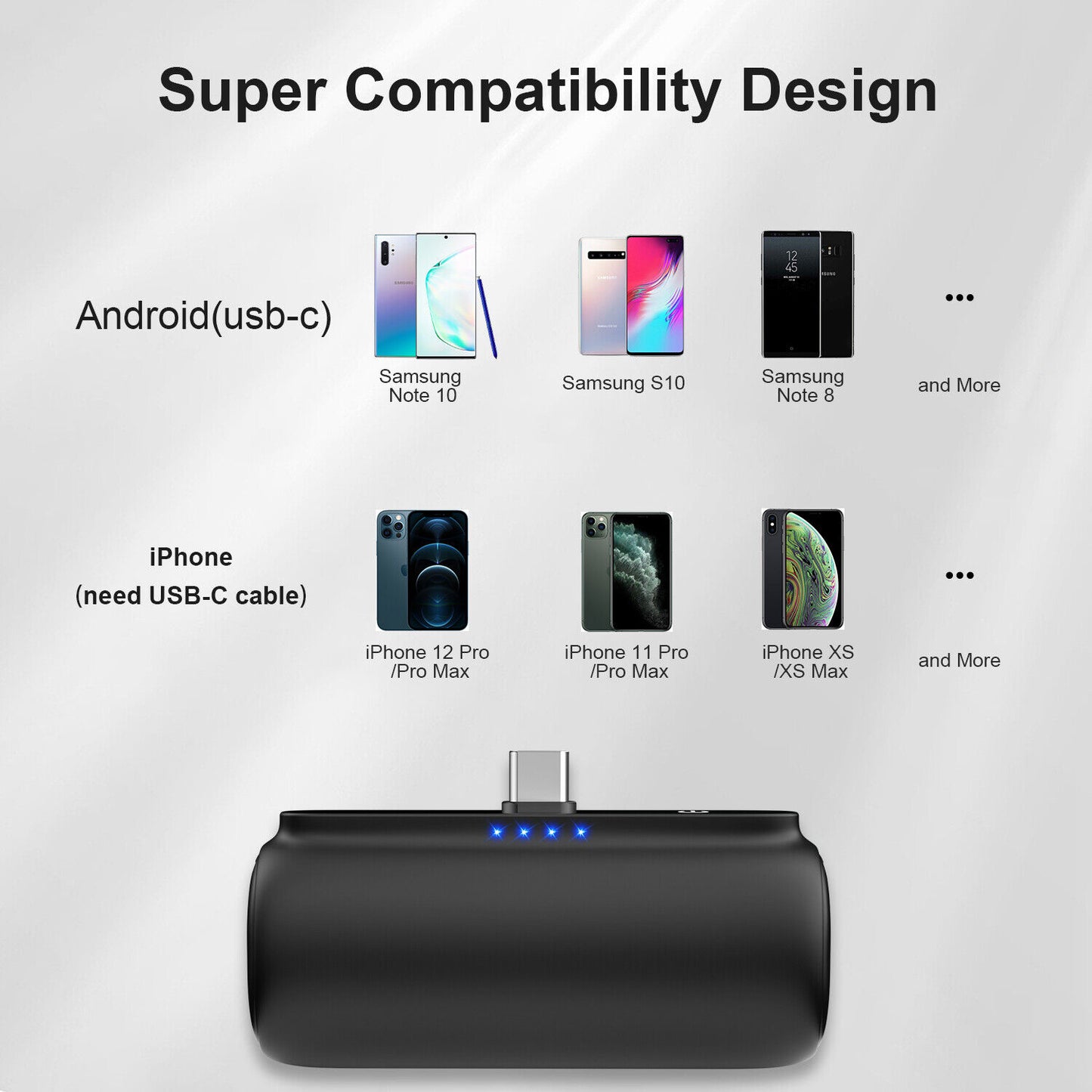 Mini Power Bank Portable Charger for Iphone or Type C Phones Instant Charging