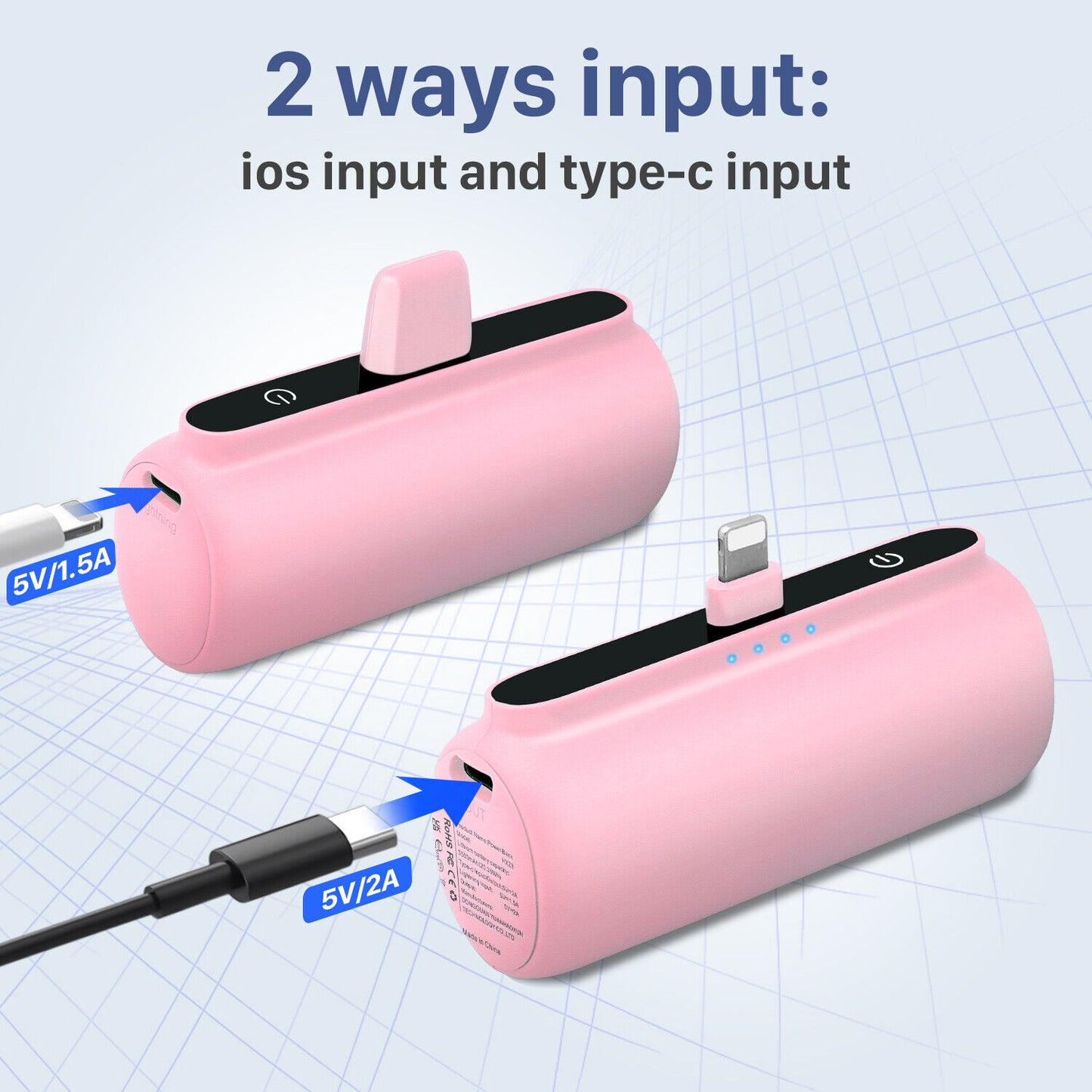 Mini Power Bank Portable Charger for Iphone or Type C Phones Instant Charging